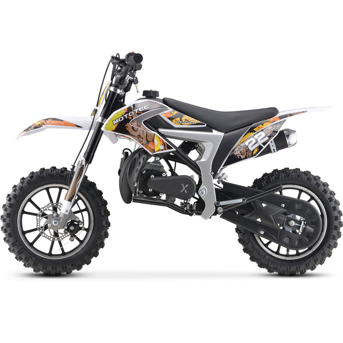 MotoTec Demon 50cc 2-Stroke Kids Gas Dirt Bike Yellow