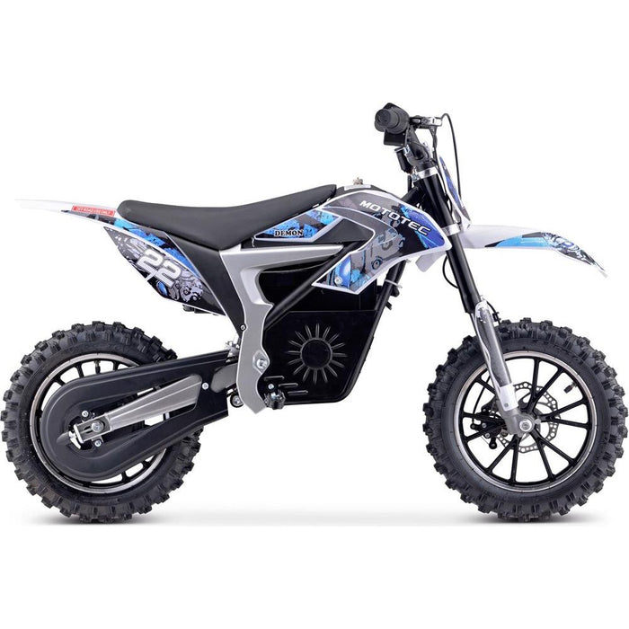 MotoTec 36v 500w Demon Electric Dirt Bike Lithium Blue