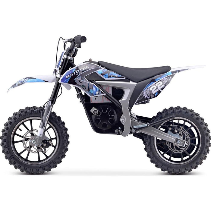 MotoTec 36v 500w Demon Electric Dirt Bike Lithium Blue