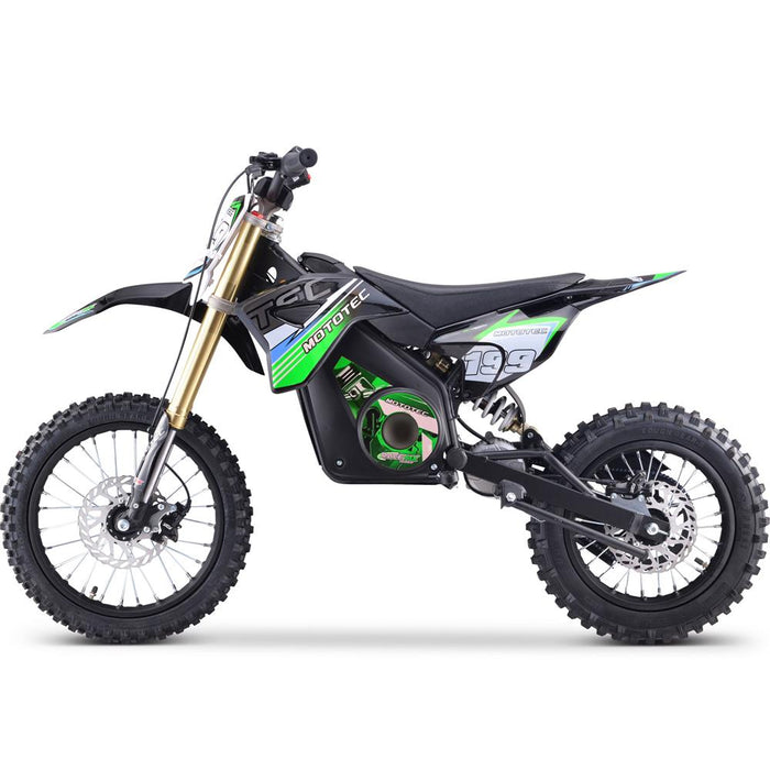 MotoTec 48v Pro Electric Dirt Bike 1600w Lithium Green