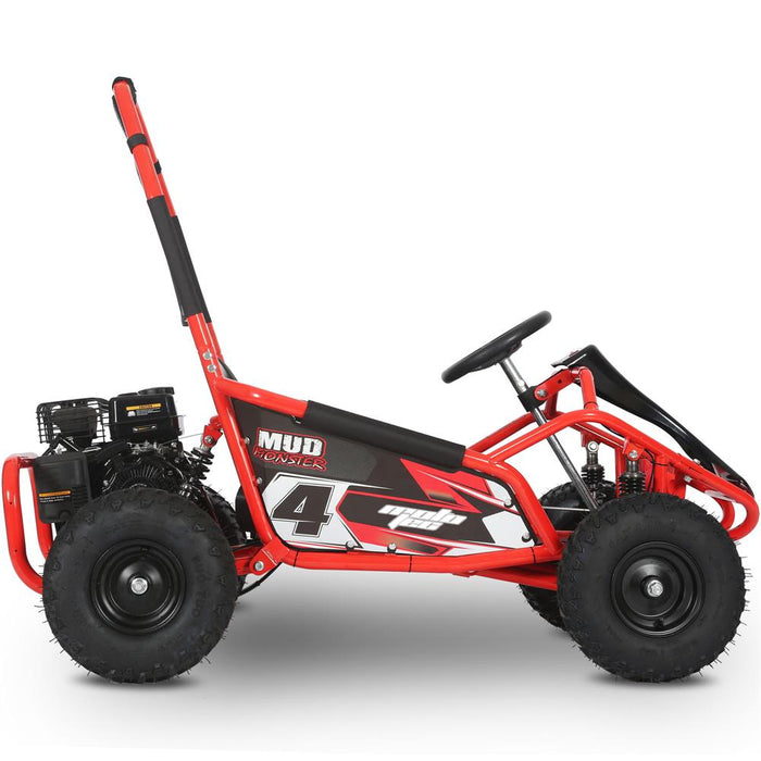 MotoTec Mud Monster Kids Gas Powered 98cc Go Kart Full Suspension Red