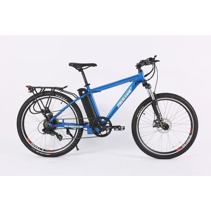 Metallic Blue X-Treme Trail Maker Elite 36V Electric Mountain Bike 