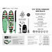 POP 10'6 Royal Hawaiian Mint/Black  Inflatable Paddleboard Tech Sheet