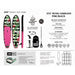 POP 10'6 Royal Hawaiian Pink/Black Inflatable Paddleboard Tech Sheet