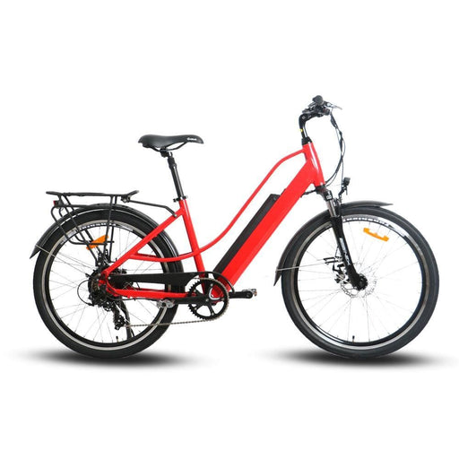 Red Eunorau E-Torque Step-Through Electric Bike 